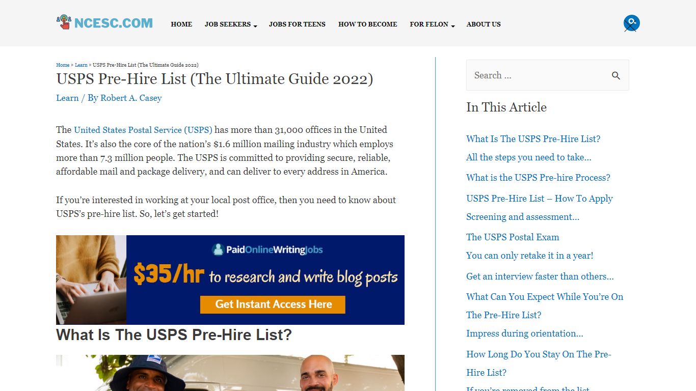 USPS Pre-Hire List (The Ultimate Guide 2022) - NCESC