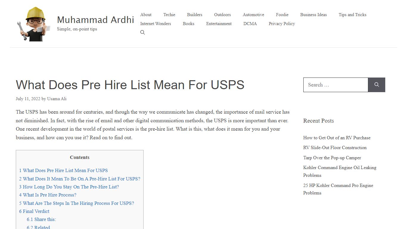 What Does Pre Hire List Mean For USPS - Muhammad Ardhi